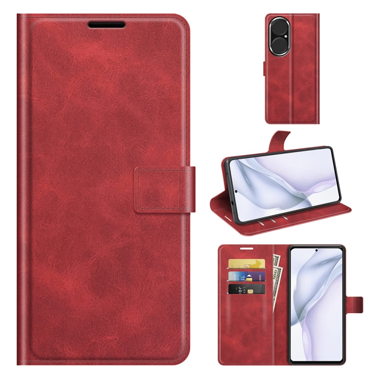 For Huawei P50 Retro Calf Pattern Buckle Horizontal Flip Leather Case with Holder & Card Slots & Wallet