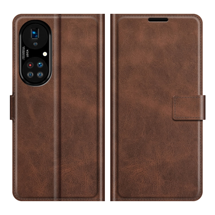 For Huawei P50 Pro Retro Calf Pattern Buckle Horizontal Flip Leather Case with Holder & Card Slots & Wallet