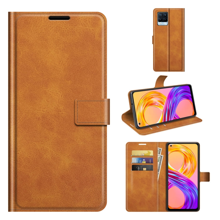 For OPPO Realme 8 / Realme 8 Pro Retro Calf Pattern Buckle Horizontal Flip Leather Case with Holder & Card Slots & Wallet