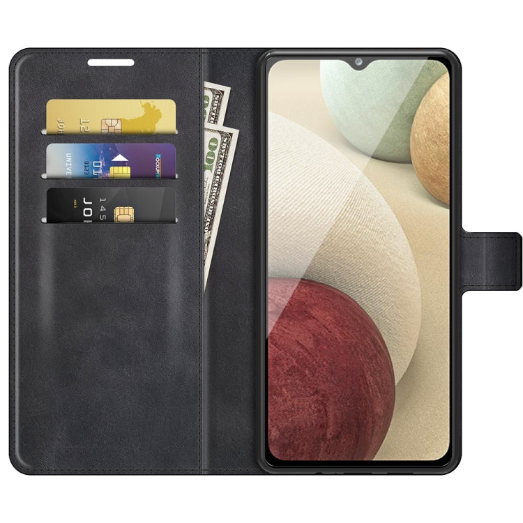 For Samsung Galaxy A22 4G Retro Calf Pattern Buckle Horizontal Flip Leather Case with Holder & Card Slots & Wallet