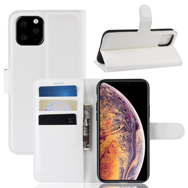 For iPhone 11 Pro Max Litchi Skin PU Leather Wallet Stand Mobile Casing
