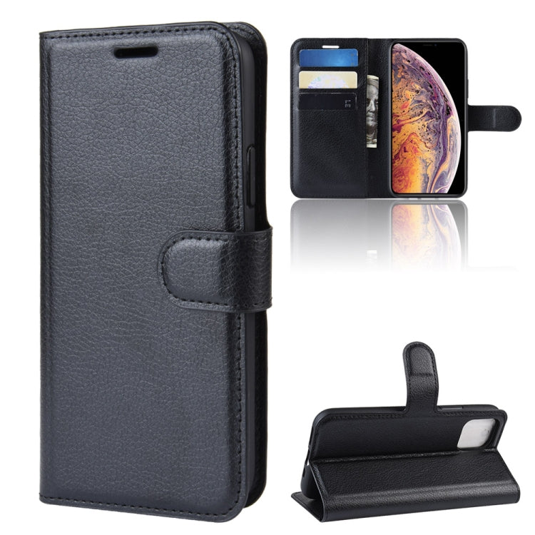 For iPhone 11 Pro Max Litchi Skin PU Leather Wallet Stand Mobile Casing