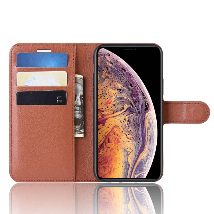 For iPhone 11 Pro Max Litchi Skin PU Leather Wallet Stand Mobile Casing