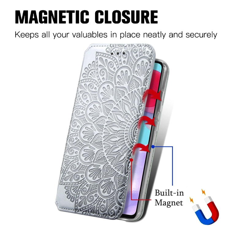 For Samsung Galaxy A72 5G / 4G Blooming Mandala Embossed Pattern Magnetic Horizontal Flip Leather Case with Holder & Card Slots & Wallet