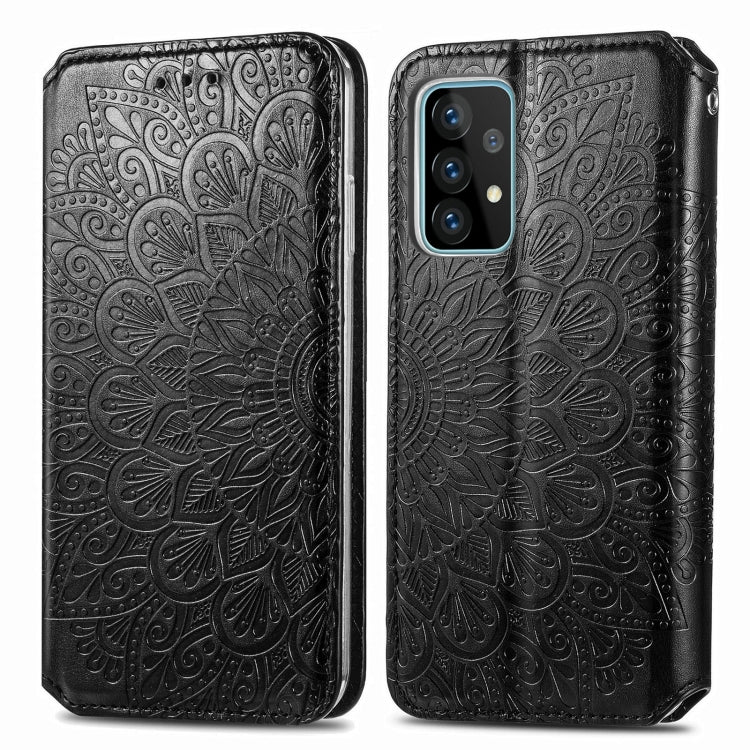 For Samsung Galaxy A72 5G / 4G Blooming Mandala Embossed Pattern Magnetic Horizontal Flip Leather Case with Holder & Card Slots & Wallet