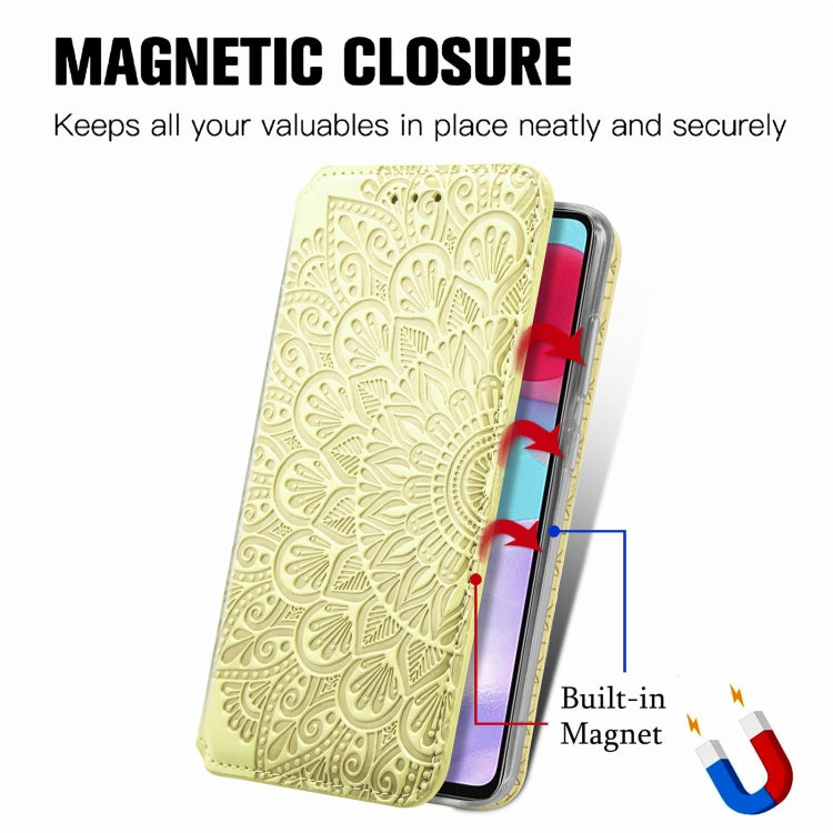 For Samsung Galaxy A52 5G / 4G Blooming Mandala Embossed Pattern Magnetic Horizontal Flip Leather Case with Holder & Card Slots & Wallet
