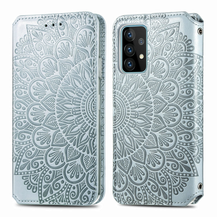 For Samsung Galaxy A52 5G / 4G Blooming Mandala Embossed Pattern Magnetic Horizontal Flip Leather Case with Holder & Card Slots & Wallet