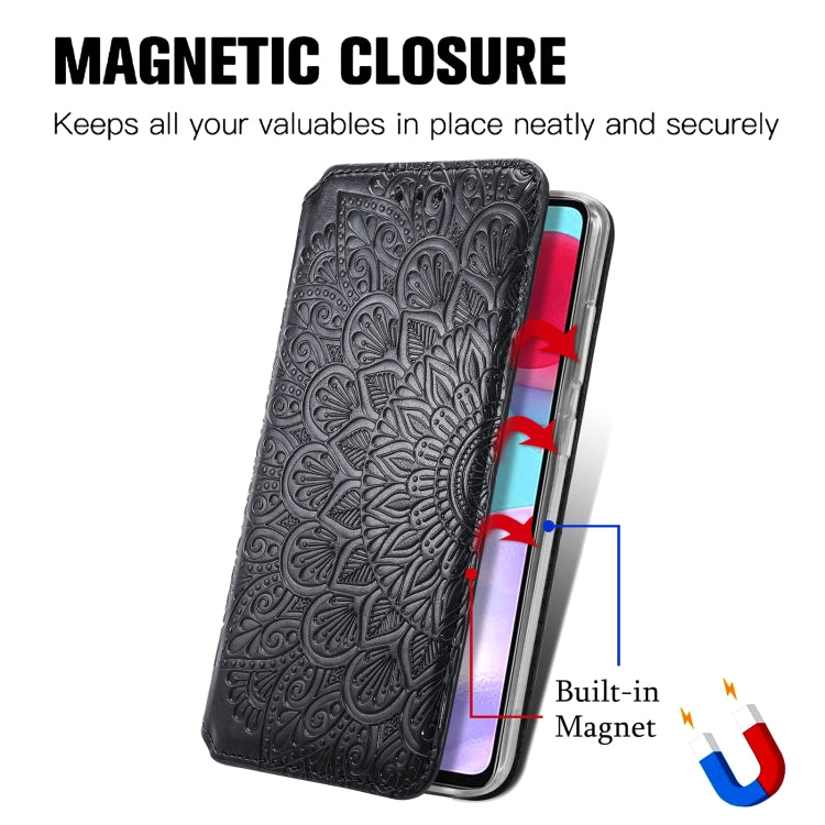 For Samsung Galaxy A52 5G / 4G Blooming Mandala Embossed Pattern Magnetic Horizontal Flip Leather Case with Holder & Card Slots & Wallet