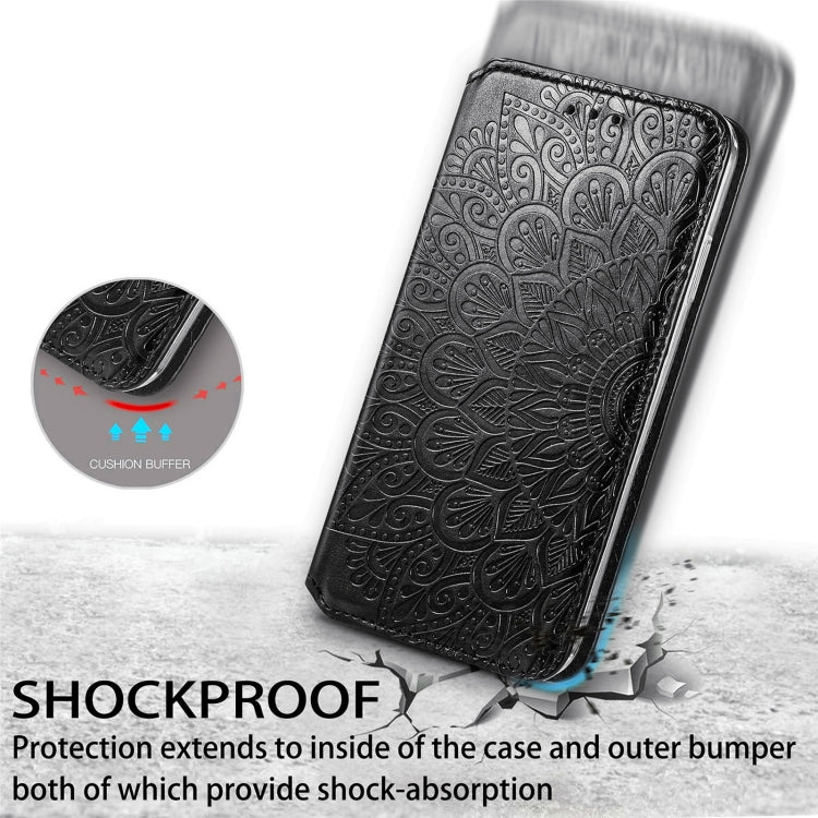 For Samsung Galaxy A32 5G Blooming Mandala Embossed Pattern Magnetic Horizontal Flip Leather Case with Holder & Card Slots & Wallet