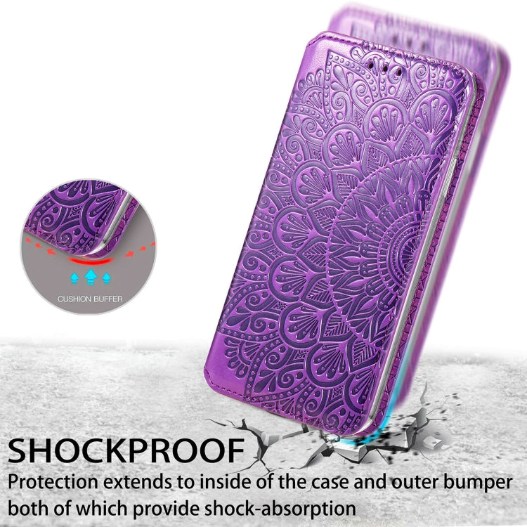 For Samsung Galaxy A32 4G Blooming Mandala Embossed Pattern Magnetic Horizontal Flip Leather Case with Holder & Card Slots & Wallet
