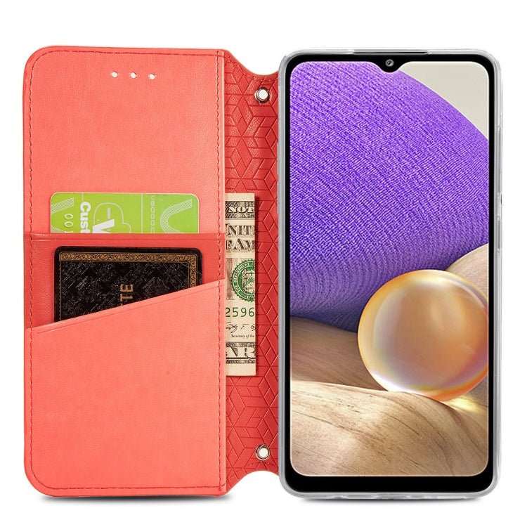 For Samsung Galaxy A32 4G Blooming Mandala Embossed Pattern Magnetic Horizontal Flip Leather Case with Holder & Card Slots & Wallet