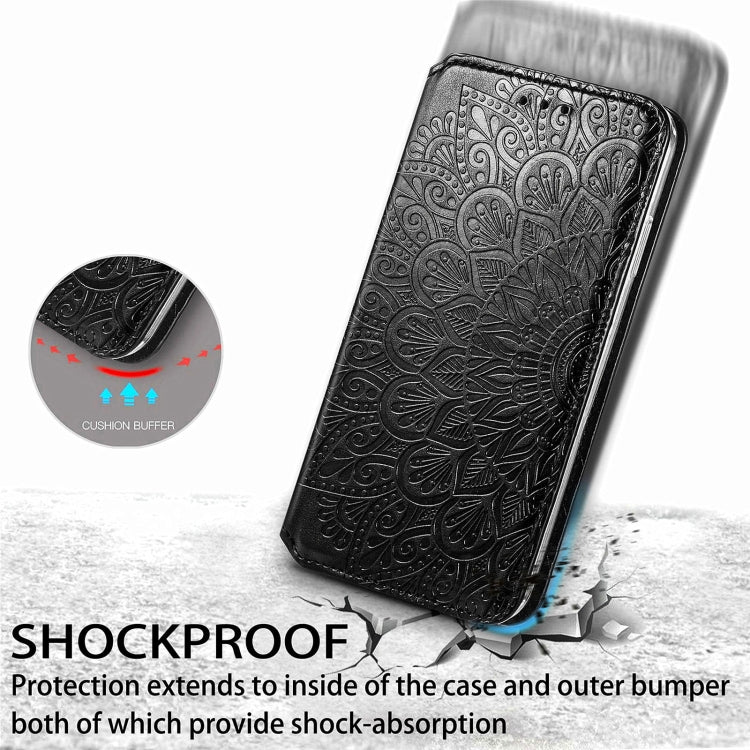 For Xiaomi Redmi K40 / K40 Pro Blooming Mandala Embossed Pattern Magnetic Horizontal Flip Leather Case with Holder & Card Slots & Wallet