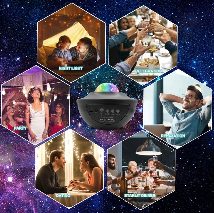 Galaxy Projector, Star Projector 3 in 1 Night Light Projector w/LED Nebula Cloud with Bluetooth Music Speaker