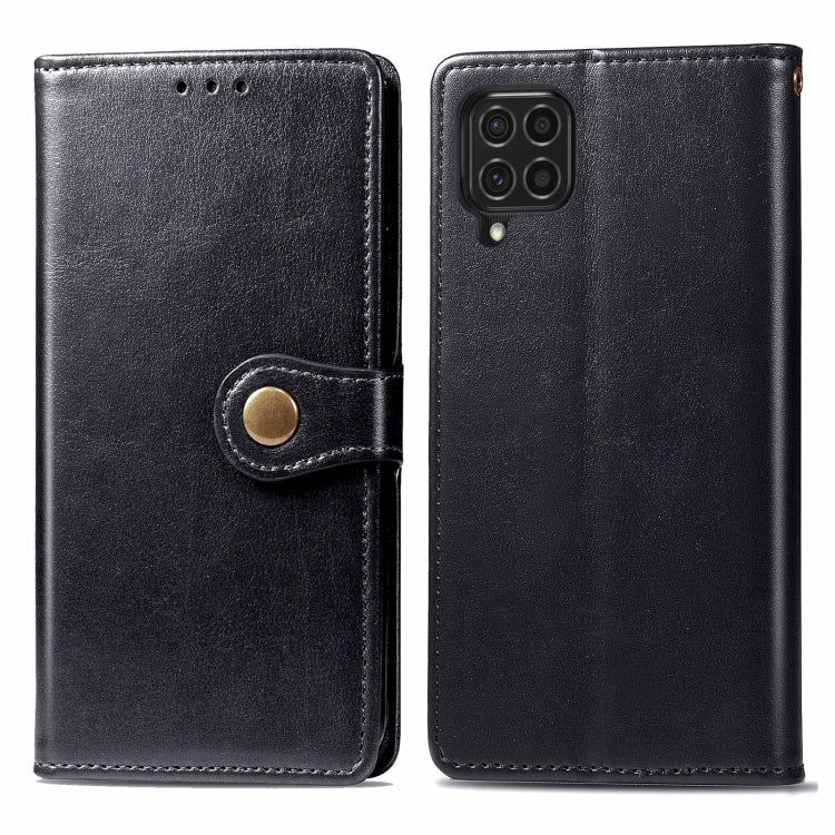 For Samsung Galaxy F62 Solid Color Leather Buckle Phone Case with Lanyard & Photo Frame & Card Slot & Wallet & Stand Function