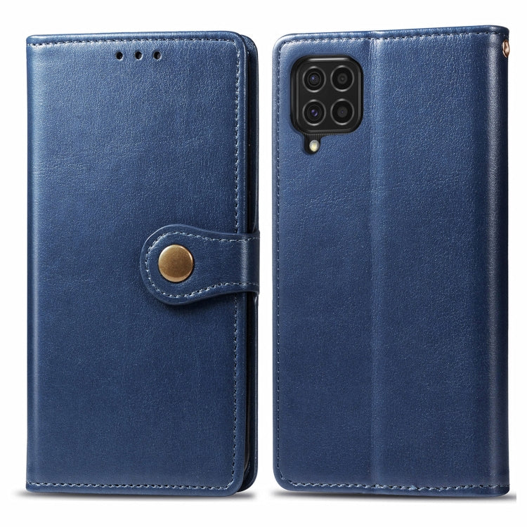For Samsung Galaxy F62 Solid Color Leather Buckle Phone Case with Lanyard & Photo Frame & Card Slot & Wallet & Stand Function