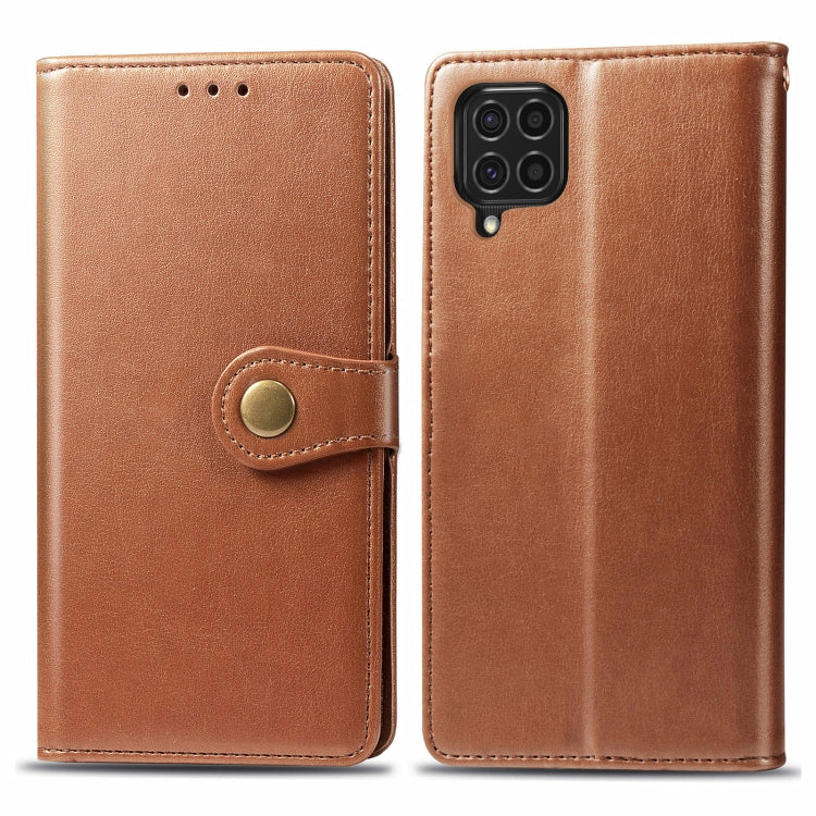 For Samsung Galaxy F62 Solid Color Leather Buckle Phone Case with Lanyard & Photo Frame & Card Slot & Wallet & Stand Function