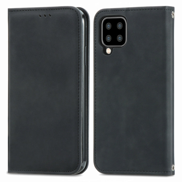 For Samsung Galaxy A22 4G (EU Version) Retro Skin Feel Business Magnetic Horizontal Flip Leather Case With Holder & Card Slots & Wallet & Photo Frame
