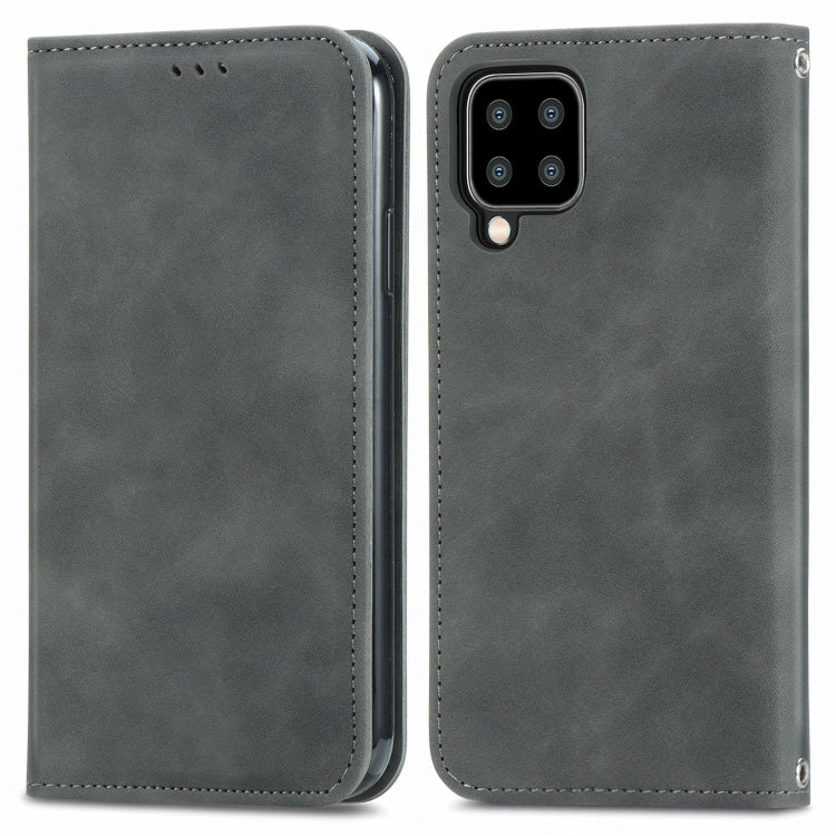 For Samsung Galaxy A22 4G (EU Version) Retro Skin Feel Business Magnetic Horizontal Flip Leather Case With Holder & Card Slots & Wallet & Photo Frame