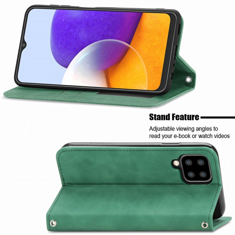 For Samsung Galaxy A22 4G (EU Version) Retro Skin Feel Business Magnetic Horizontal Flip Leather Case With Holder & Card Slots & Wallet & Photo Frame