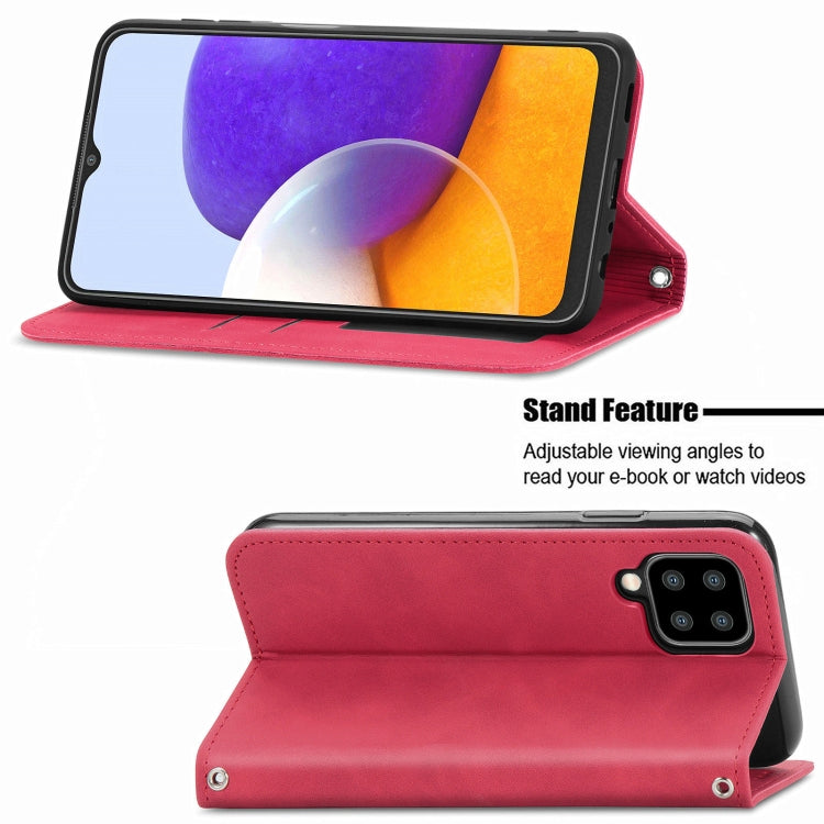 For Samsung Galaxy A22 4G (EU Version) Retro Skin Feel Business Magnetic Horizontal Flip Leather Case With Holder & Card Slots & Wallet & Photo Frame