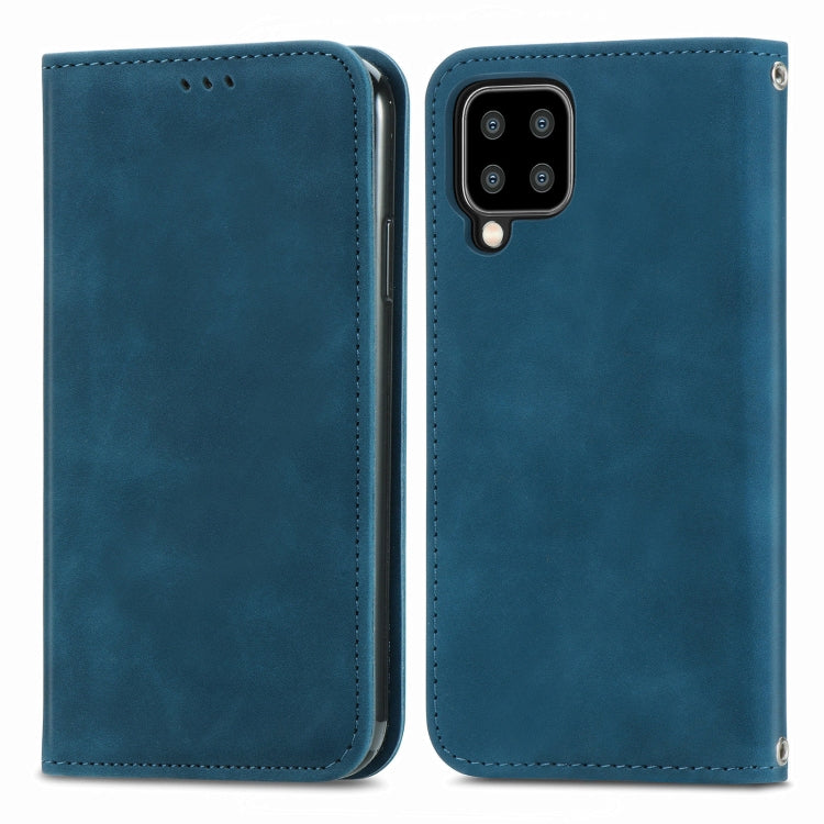 For Samsung Galaxy A22 4G (EU Version) Retro Skin Feel Business Magnetic Horizontal Flip Leather Case With Holder & Card Slots & Wallet & Photo Frame