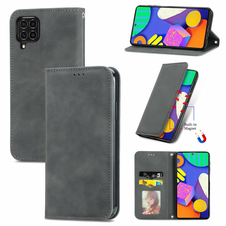 For Samsung Galaxy F62 Retro Skin Feel Business Magnetic Horizontal Flip Leather Case With Holder & Card Slots & Wallet & Photo Frame