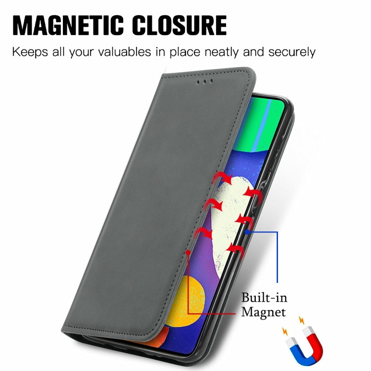 For Samsung Galaxy F62 Retro Skin Feel Business Magnetic Horizontal Flip Leather Case With Holder & Card Slots & Wallet & Photo Frame