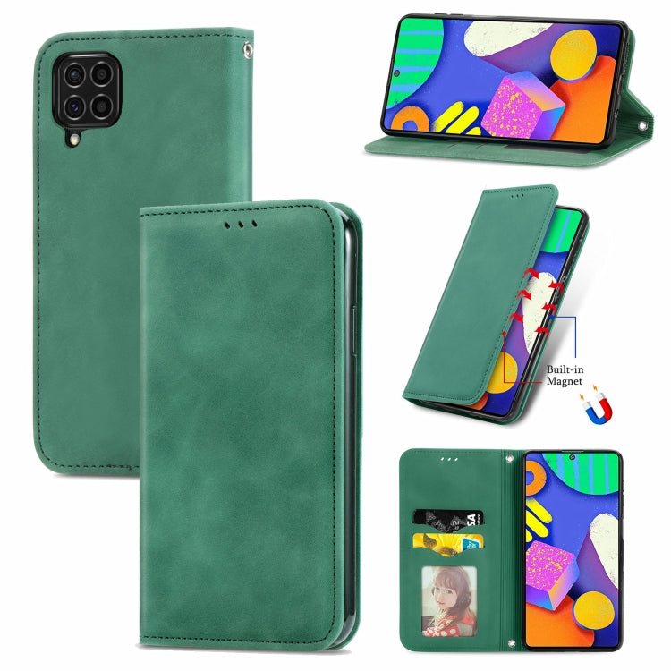 For Samsung Galaxy F62 Retro Skin Feel Business Magnetic Horizontal Flip Leather Case With Holder & Card Slots & Wallet & Photo Frame
