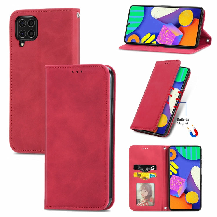For Samsung Galaxy F62 Retro Skin Feel Business Magnetic Horizontal Flip Leather Case With Holder & Card Slots & Wallet & Photo Frame