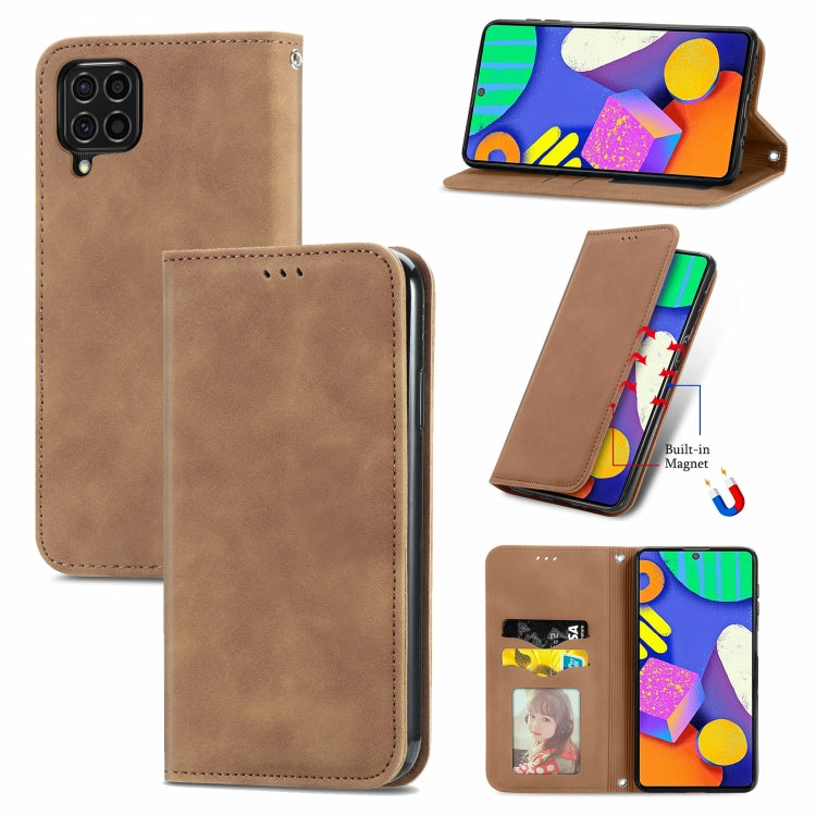 For Samsung Galaxy F62 Retro Skin Feel Business Magnetic Horizontal Flip Leather Case With Holder & Card Slots & Wallet & Photo Frame