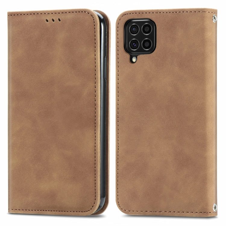 For Samsung Galaxy F62 Retro Skin Feel Business Magnetic Horizontal Flip Leather Case With Holder & Card Slots & Wallet & Photo Frame