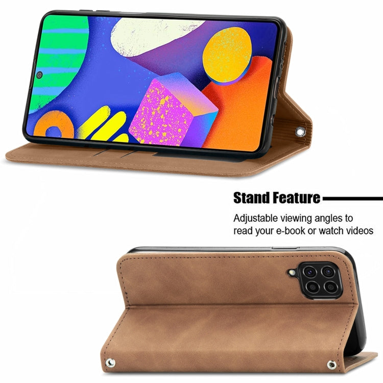 For Samsung Galaxy F62 Retro Skin Feel Business Magnetic Horizontal Flip Leather Case With Holder & Card Slots & Wallet & Photo Frame