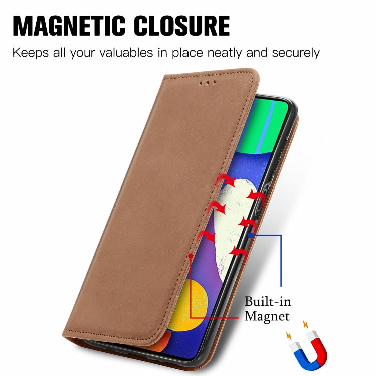 For Samsung Galaxy F62 Retro Skin Feel Business Magnetic Horizontal Flip Leather Case With Holder & Card Slots & Wallet & Photo Frame