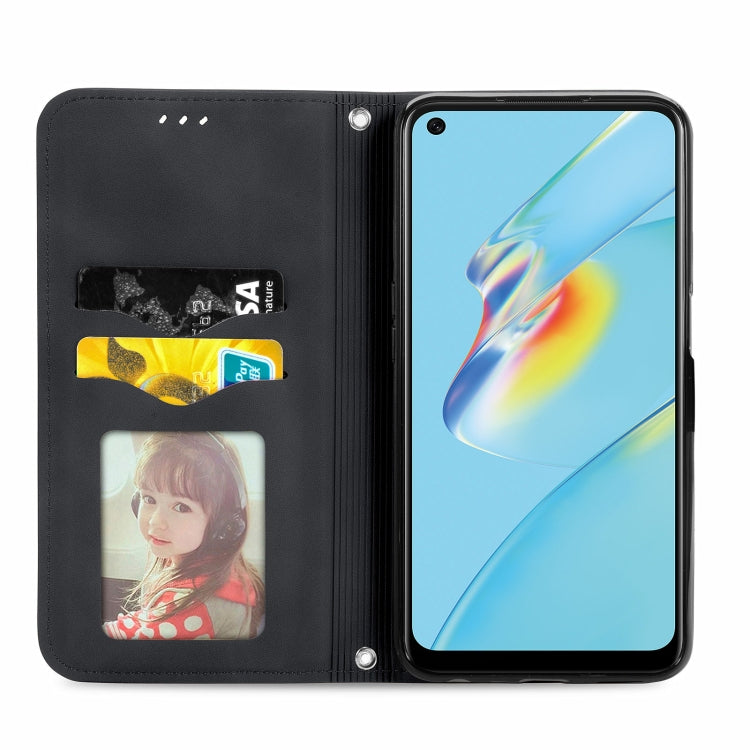 For OPPO A54 4G Retro Skin Feel Business Magnetic Horizontal Flip Leather Case With Holder & Card Slots & Wallet & Photo Frame