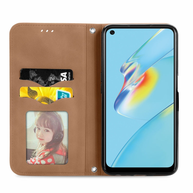For OPPO A54 4G Retro Skin Feel Business Magnetic Horizontal Flip Leather Case With Holder & Card Slots & Wallet & Photo Frame
