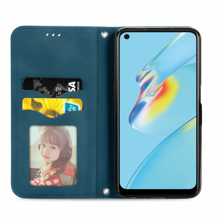 For OPPO A54 4G Retro Skin Feel Business Magnetic Horizontal Flip Leather Case With Holder & Card Slots & Wallet & Photo Frame