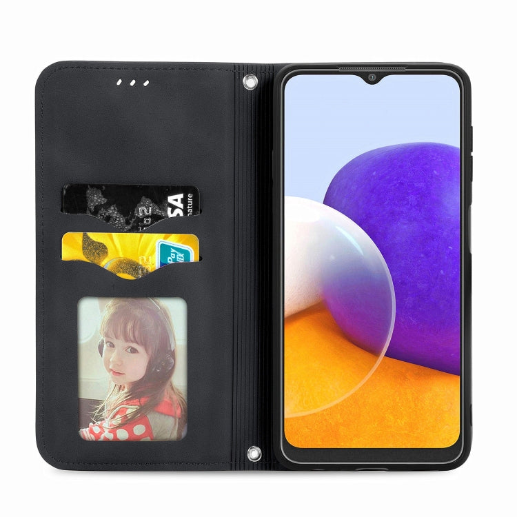 For Samsung Galaxy A22 5G Retro Skin Feel Business Magnetic Horizontal Flip Leather Case With Holder & Card Slots & Wallet & Photo Frame