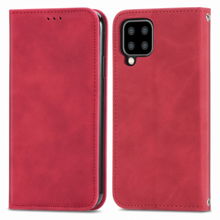 For Samsung Galaxy A22 5G Retro Skin Feel Business Magnetic Horizontal Flip Leather Case With Holder & Card Slots & Wallet & Photo Frame