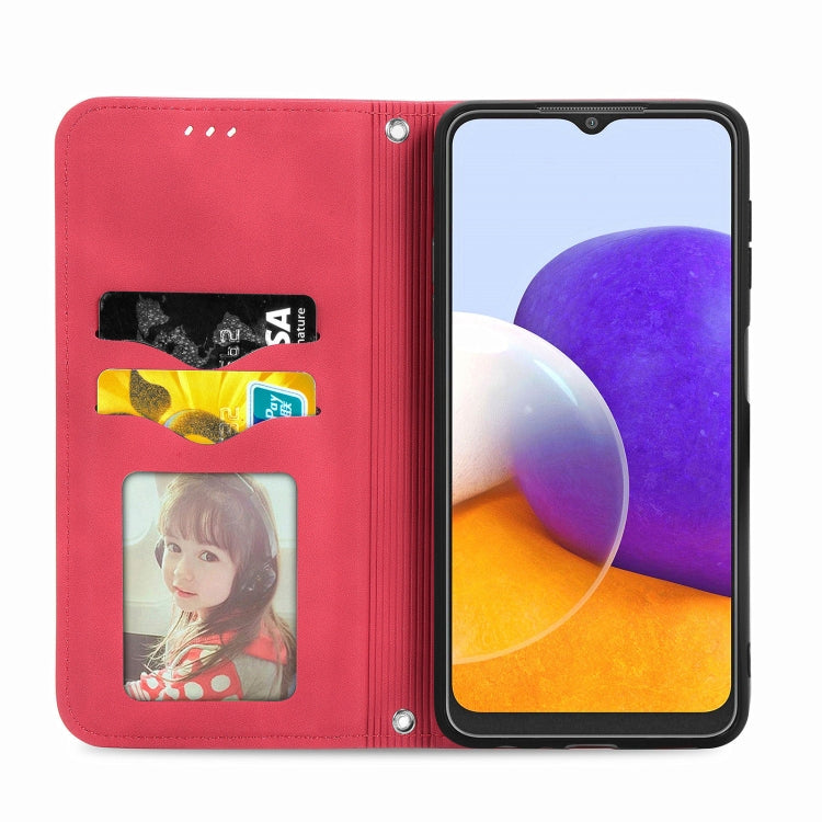 For Samsung Galaxy A22 5G Retro Skin Feel Business Magnetic Horizontal Flip Leather Case With Holder & Card Slots & Wallet & Photo Frame