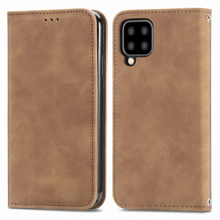 For Samsung Galaxy A22 5G Retro Skin Feel Business Magnetic Horizontal Flip Leather Case With Holder & Card Slots & Wallet & Photo Frame