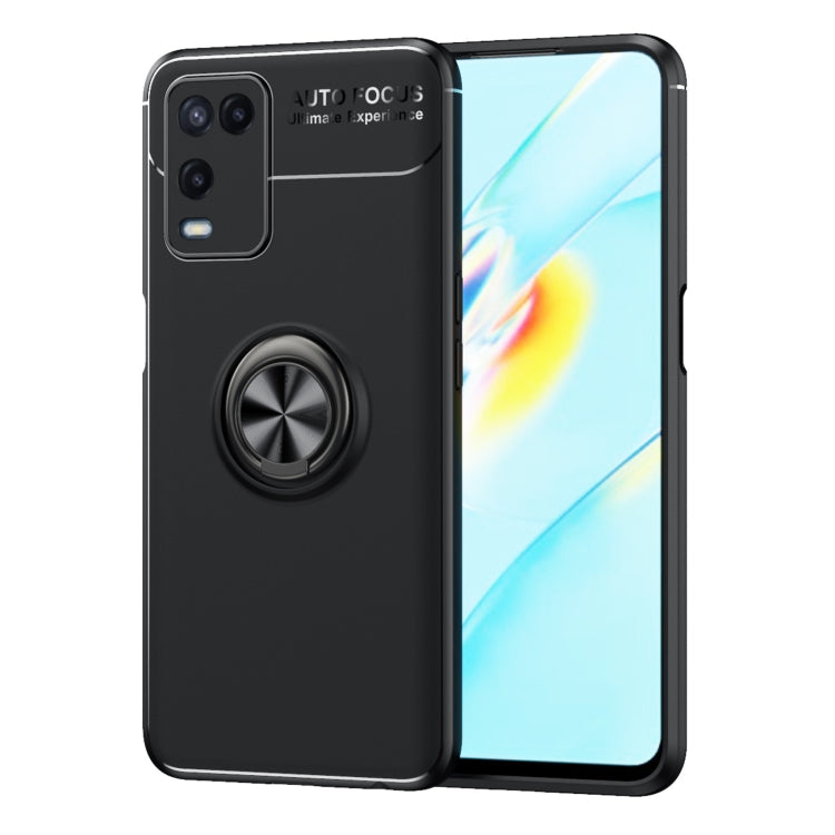 For OPPO A54 4G Metal Ring Holder 360 Degree Rotating TPU Case