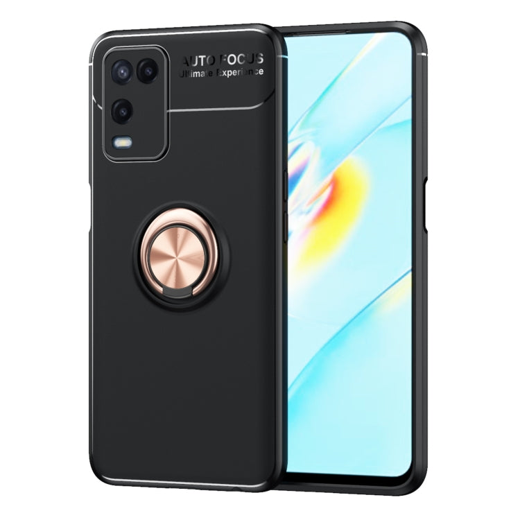 For OPPO A54 4G Metal Ring Holder 360 Degree Rotating TPU Case