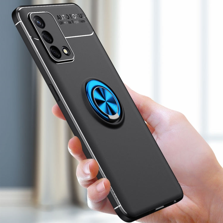 For OPPO A74 4G Metal Ring Holder 360 Degree Rotating TPU Case