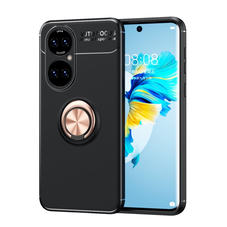 For Huawei P50 Metal Ring Holder 360 Degree Rotating TPU Case