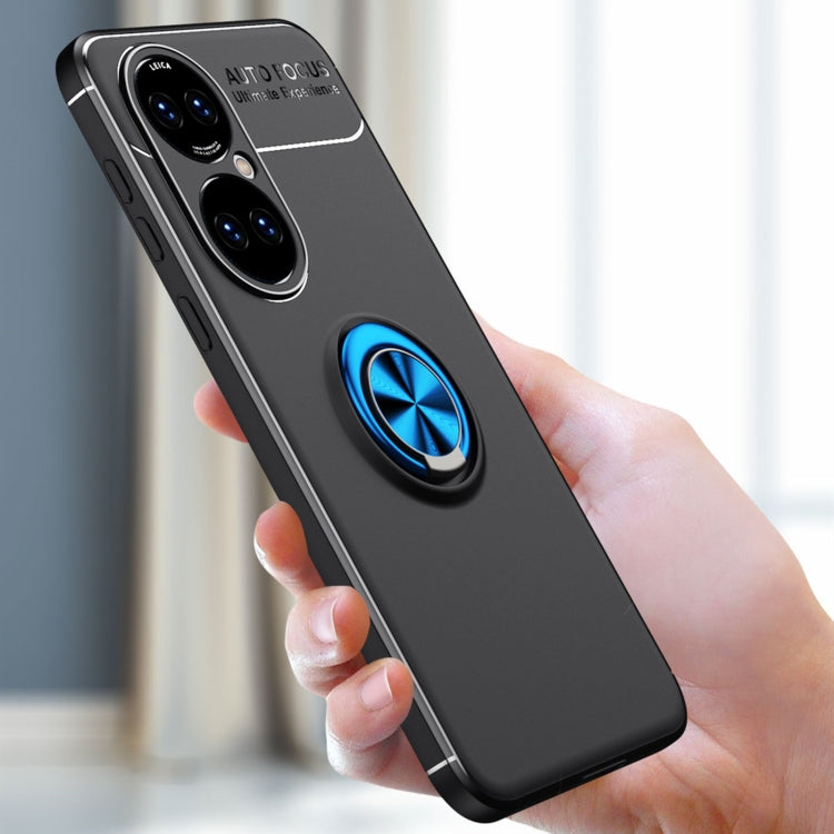 For Huawei P50 Metal Ring Holder 360 Degree Rotating TPU Case