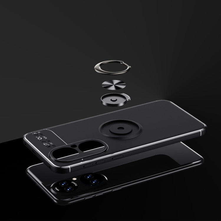 For Huawei P50 Metal Ring Holder 360 Degree Rotating TPU Case
