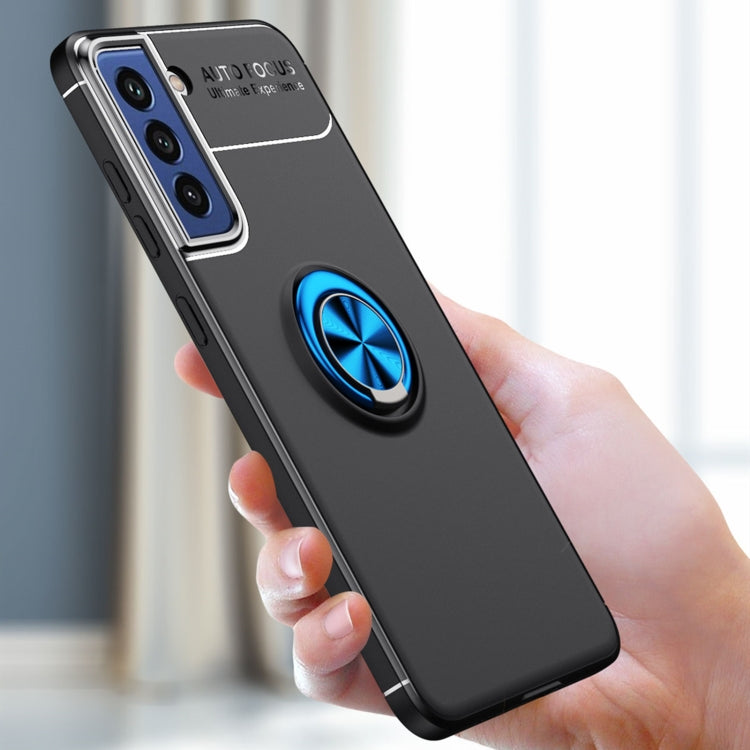 For Samsung Galaxy S21 FE 5G Metal Ring Holder 360 Degree Rotating TPU Case