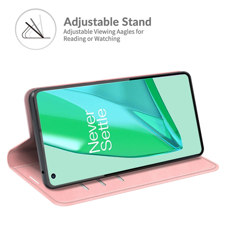 For OnePlus 9 Pro Retro-skin Business Magnetic Suction Leather Case with Holder & Card Slots & Wallet