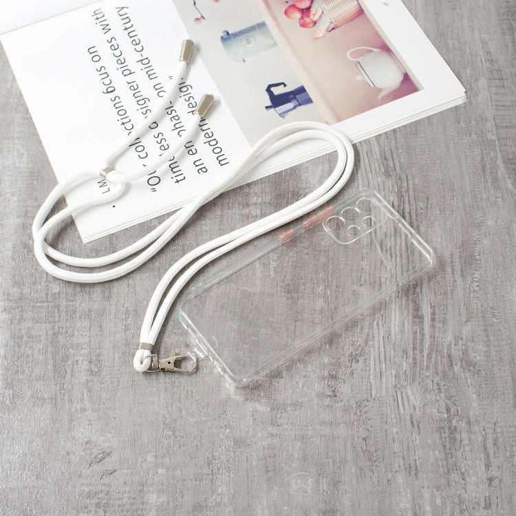 For Samsung Galaxy A32 4G Transparent PC+TPU Phone Case with Contrast Color Button & Neck Lanyard