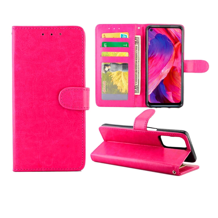 For OPPO A54 4G Crazy Horse Texture Leather Horizontal Flip Protective Case with Holder & Card Slots & Wallet & Photo Frame